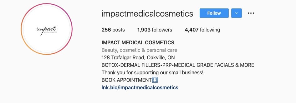 impact-cosmetics-instagram-page